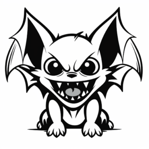 Vampire Bat Silhouette Coloring Pages 1