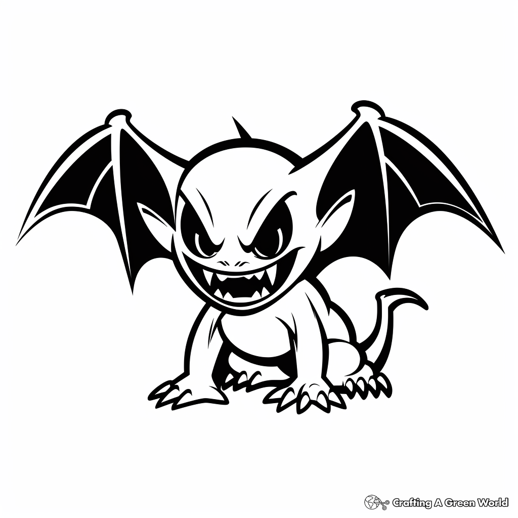 Vampire Bat Silhouette Coloring Pages 4