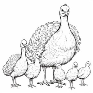Various Breeds of Turkey Coloring Pages 3