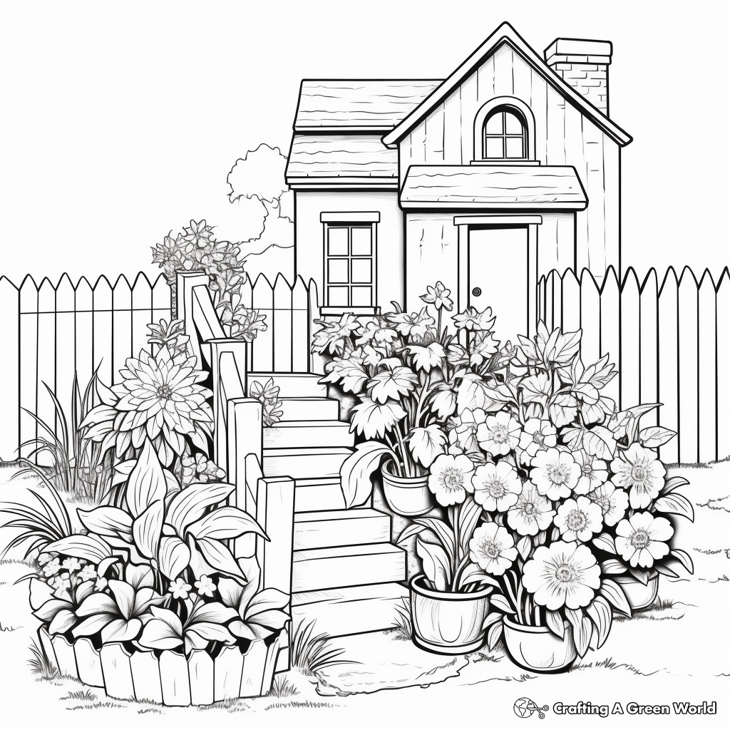 Various Herbs Garden Coloring Pages 1