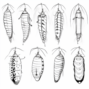 Various Types of Chrysalis Coloring Pages for Collection 1