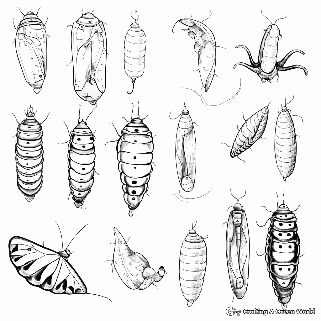 Various Types of Chrysalis Coloring Pages for Collection 2