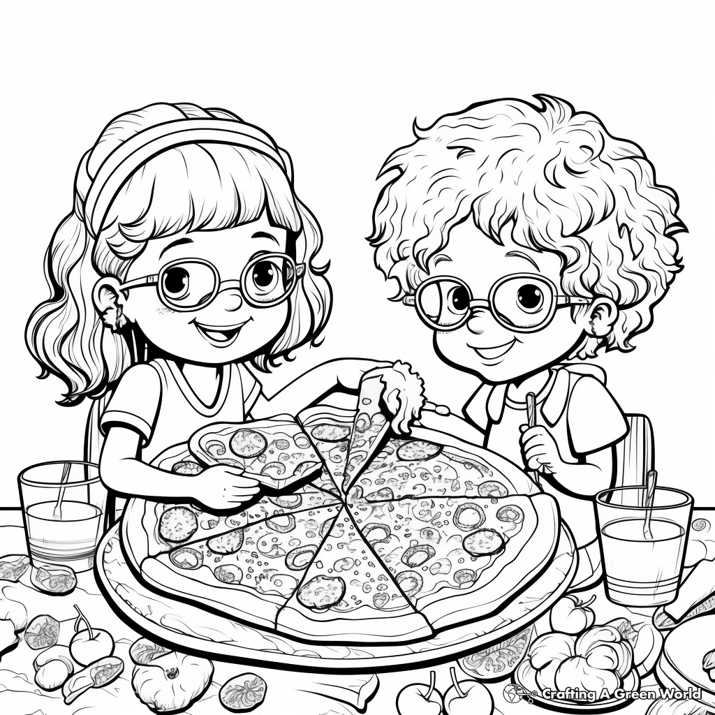 Vegan and Delicious Veggie Pizza Coloring Pages 2
