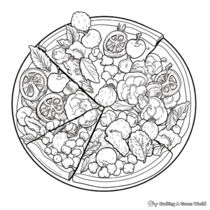 Vegan and Delicious Veggie Pizza Coloring Pages 4
