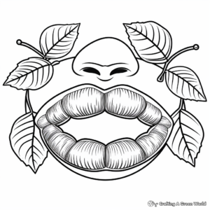 Vegan-Friendly Fruit Lips Coloring Pages 1
