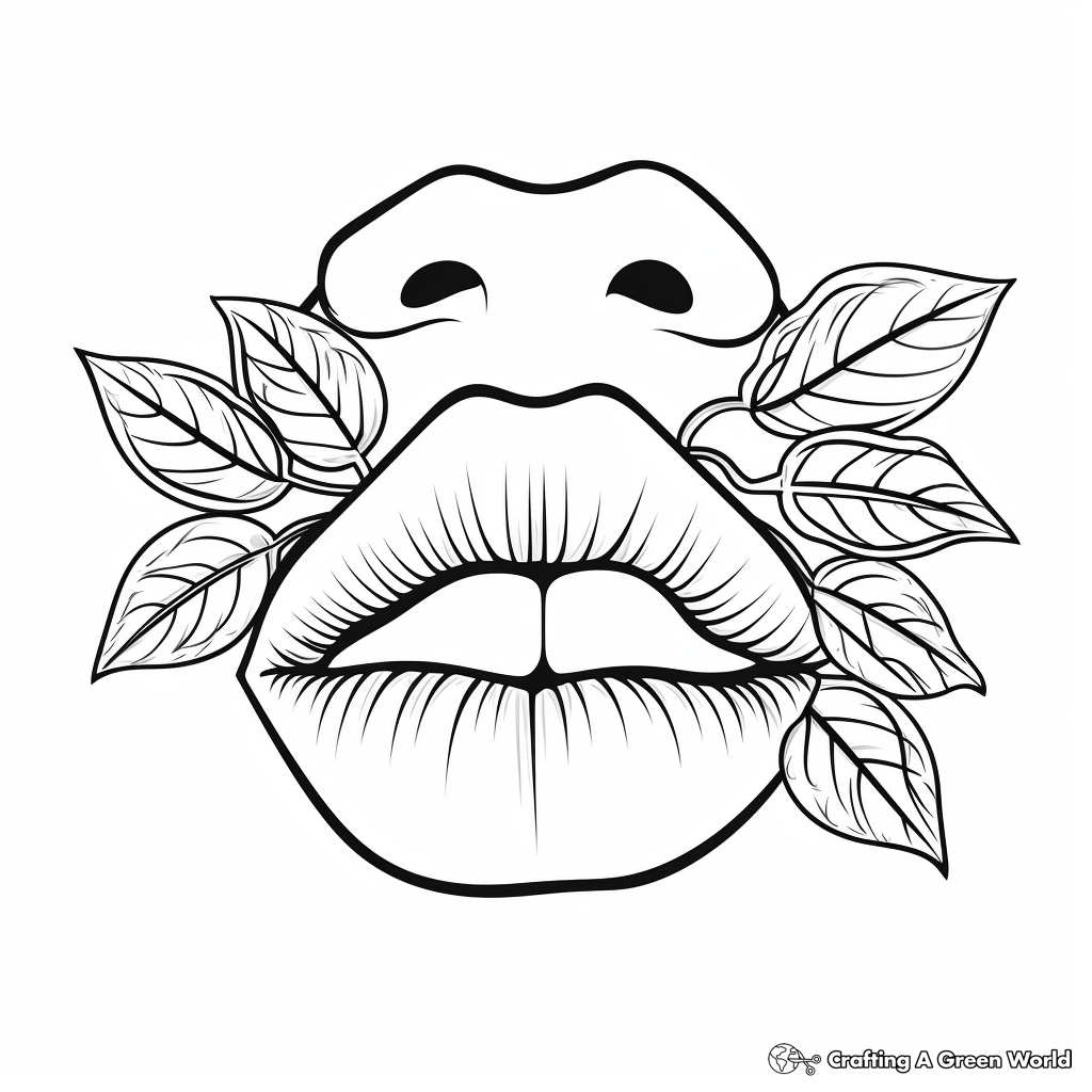 Vegan-Friendly Fruit Lips Coloring Pages 3