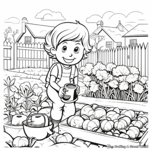 Vegetable Garden Coloring Pages for Kids 1
