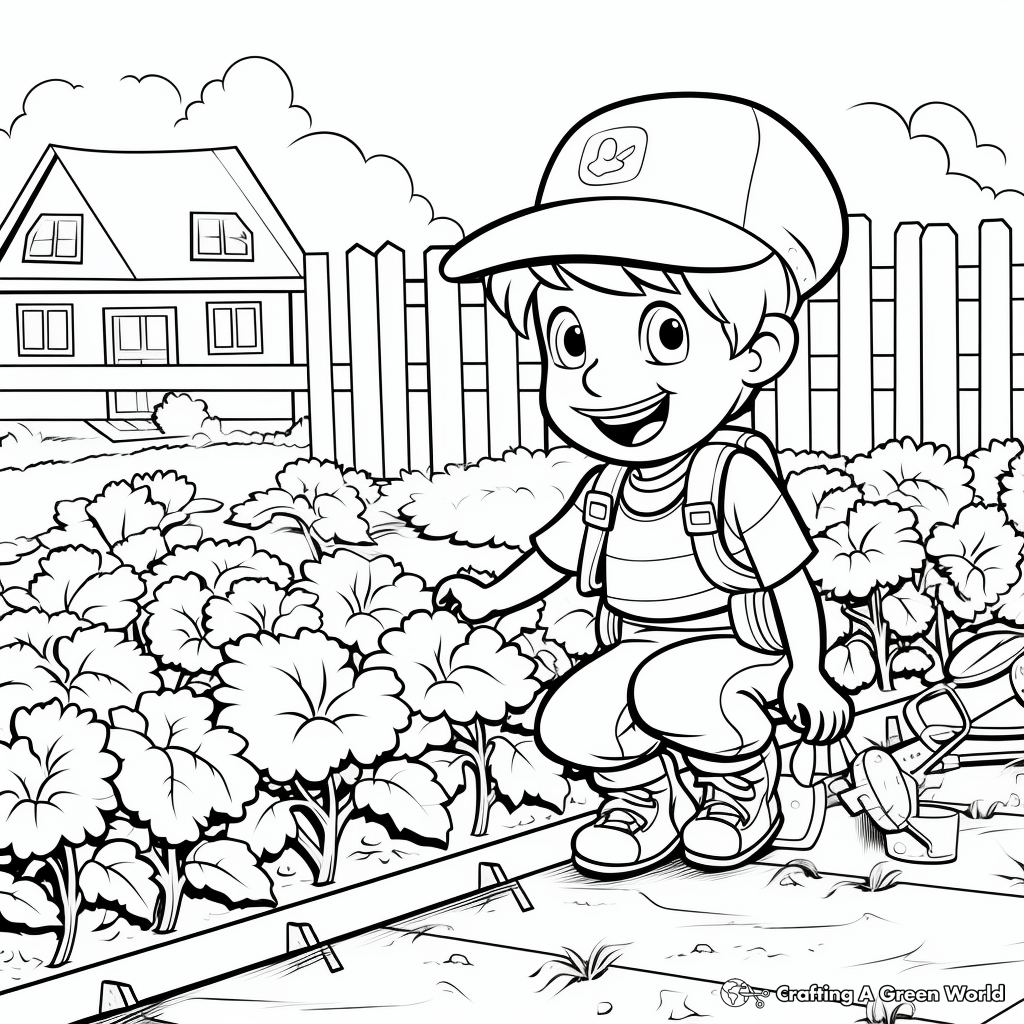 Vegetable Garden Coloring Pages for Kids 3