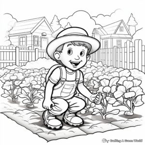 Vegetable Garden Coloring Pages for Kids 4