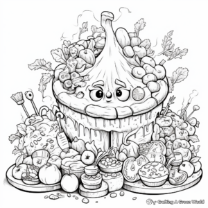 Veggie Loaded Pizza Coloring Pages for Kids 2