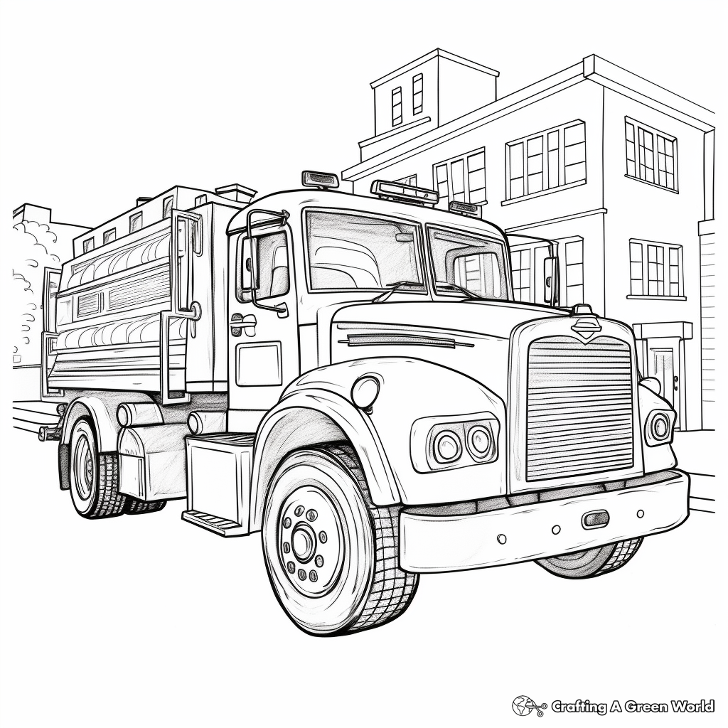 Vehicle Action Fire Truck Coloring Pages 3