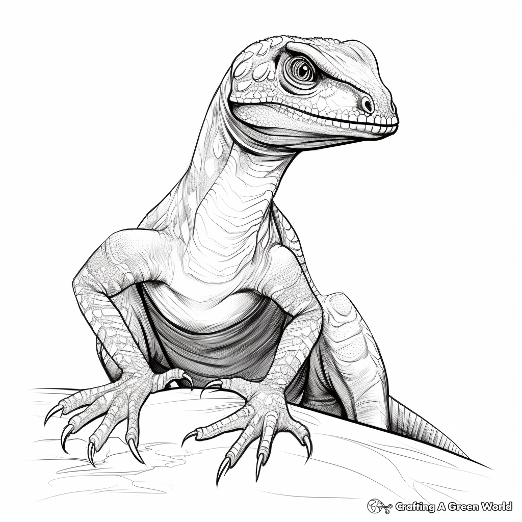 Velociraptor and Prey Coloring Pages 3