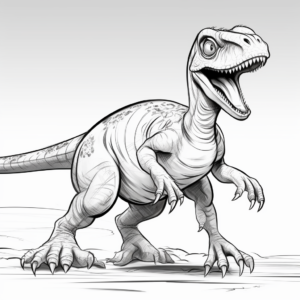 Velociraptor In Action Coloring Pages 1