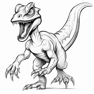 Velociraptor In Action Coloring Pages 2