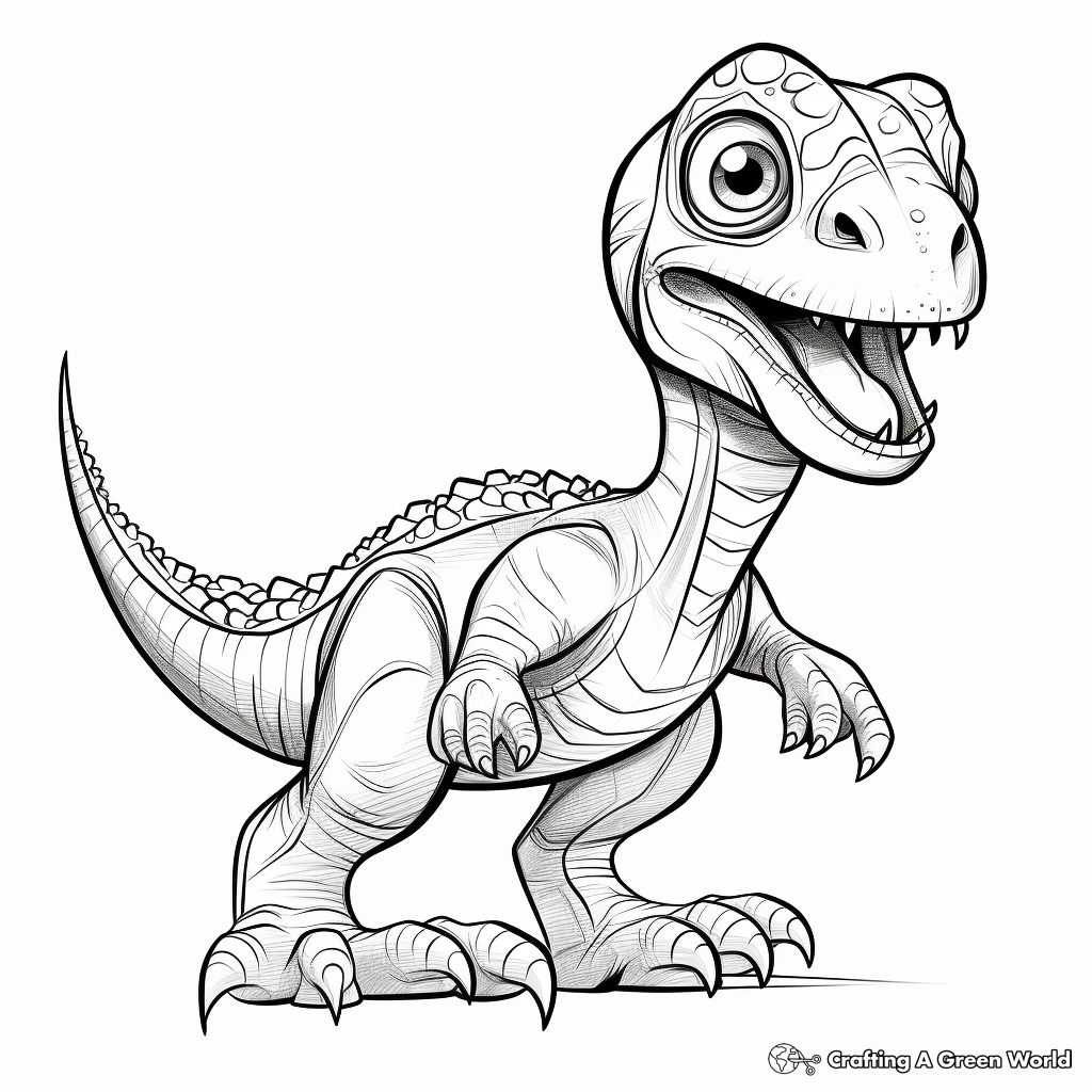 Velociraptor In Action Coloring Pages 4
