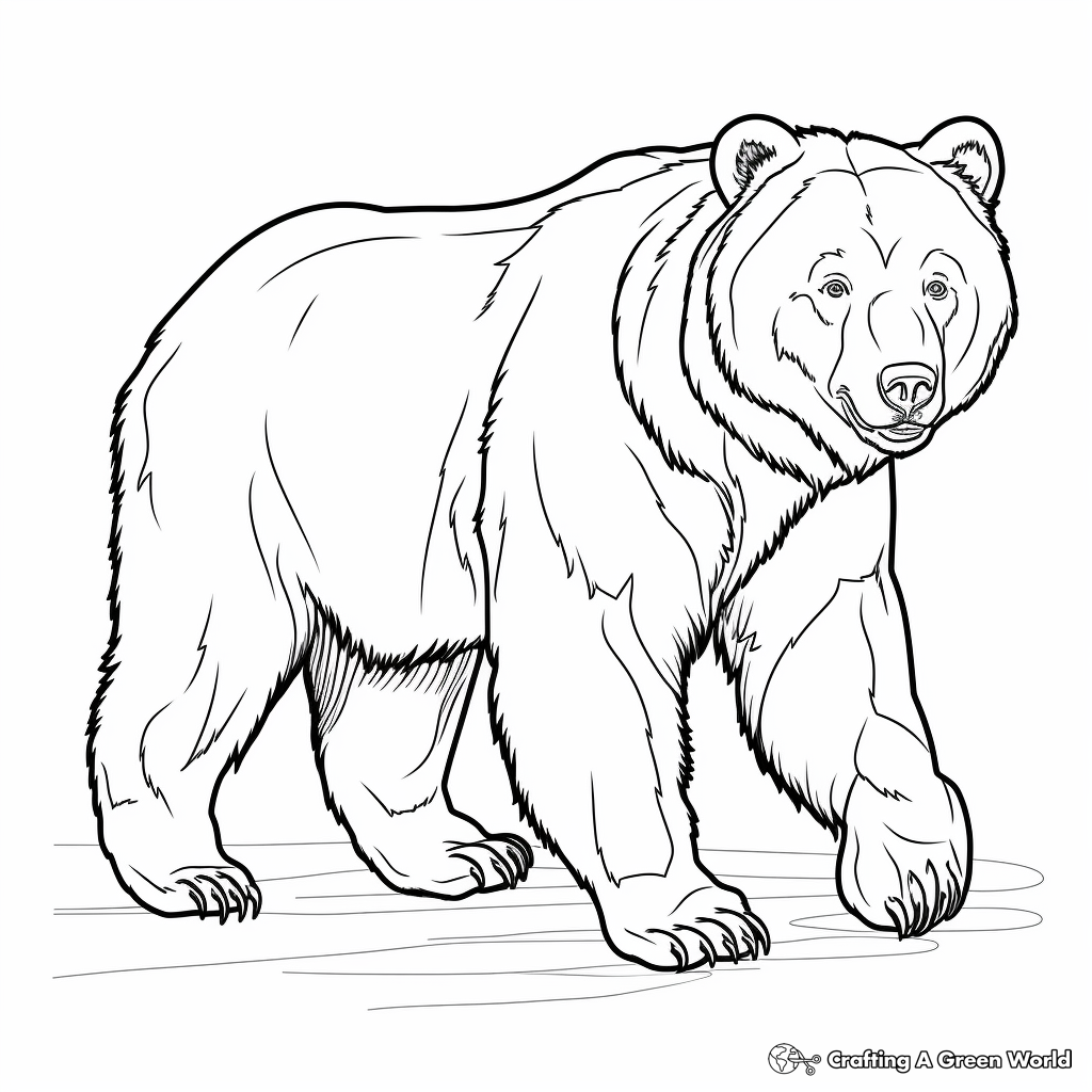 Very Realistic Grizzly Bear Coloring Sheets 3