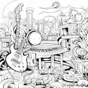 Vibrant Aesthetic Coloring Pages Inspired by Music 1
