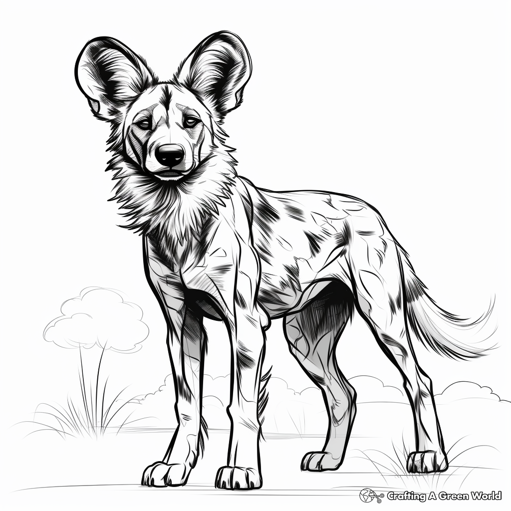Vibrant African Wild Dog Coloring Pages for Advanced Colorists 1