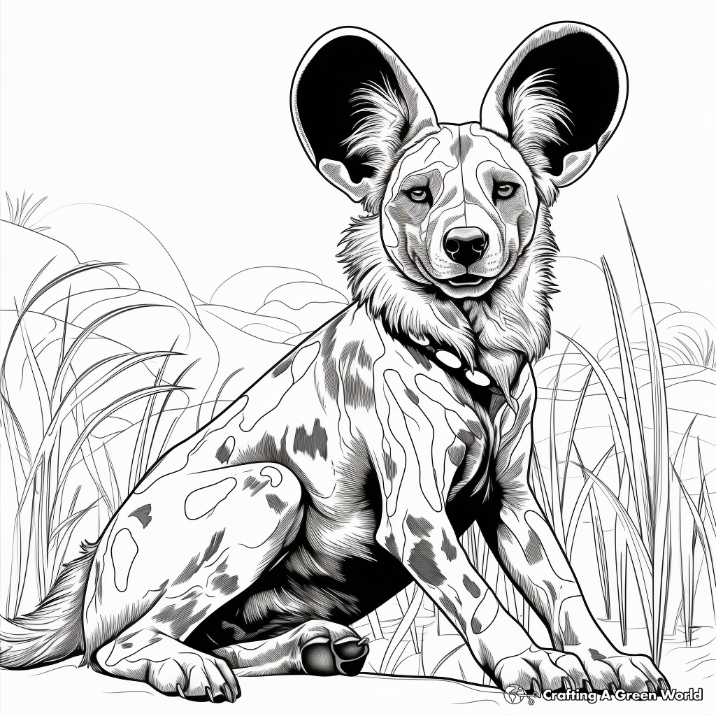Vibrant African Wild Dog Coloring Pages for Advanced Colorists 4