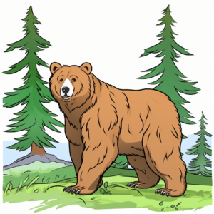Vibrant Alaska Peninsula Brown Bear Coloring Pages 1