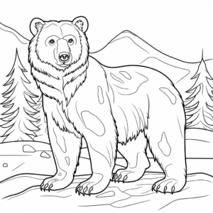 Vibrant Alaska Peninsula Brown Bear Coloring Pages 3