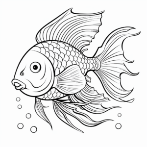 Vibrant Beta Fish Cartoon Coloring Pages 2