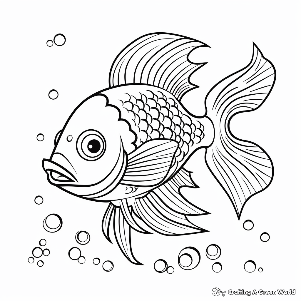 Vibrant Beta Fish Cartoon Coloring Pages 3