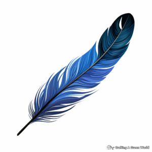 Vibrant Blue Jay Feather Coloring Pages 1