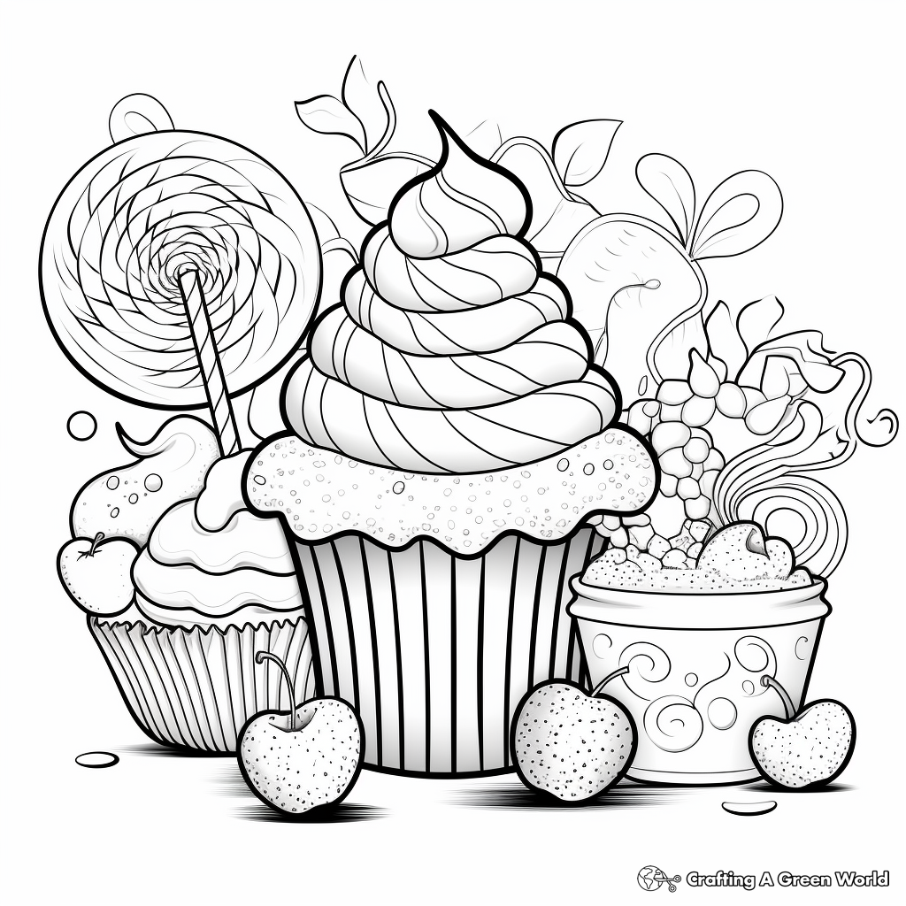 Vibrant Candy Coloring Sheets for Kids 2