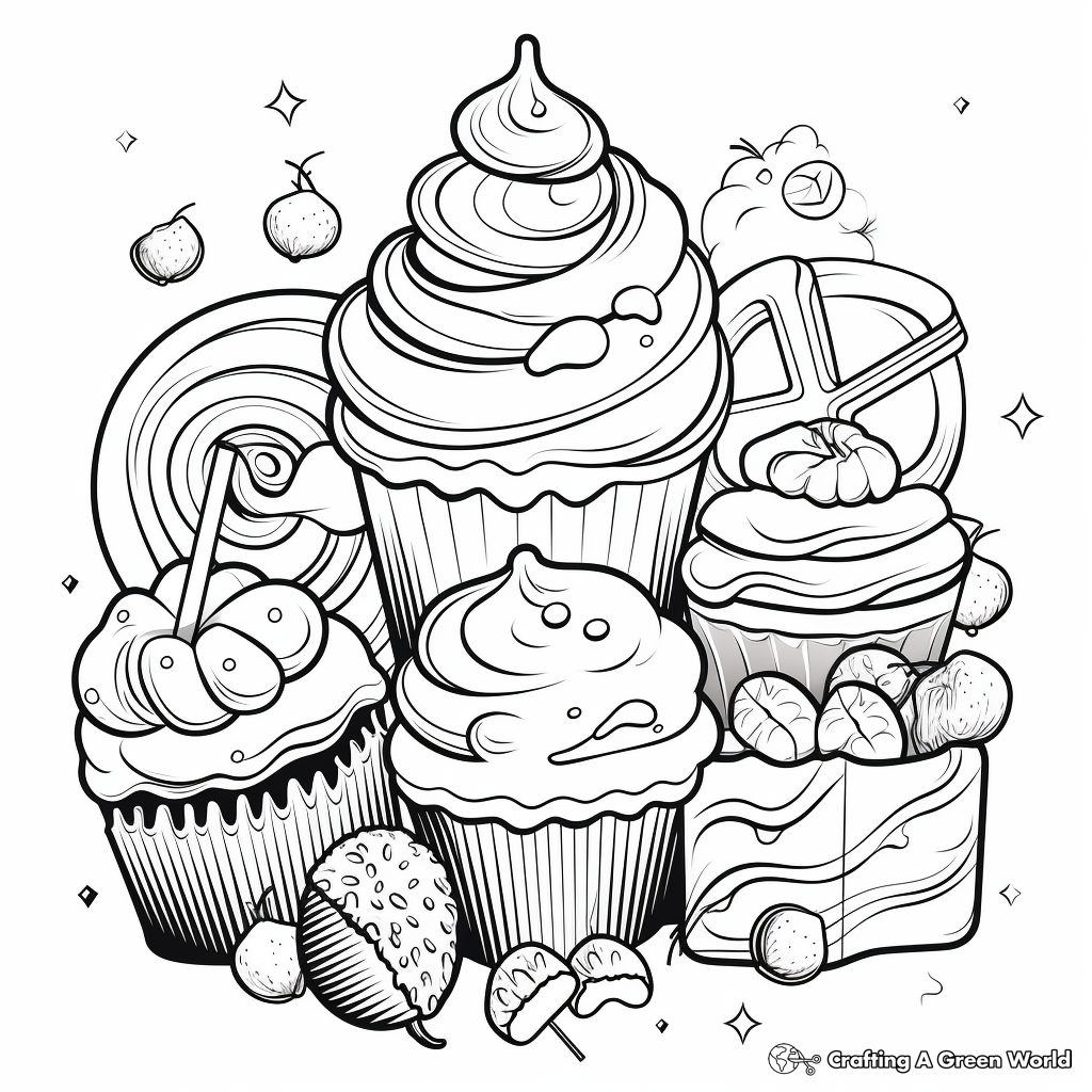 Vibrant Candy Coloring Sheets for Kids 4