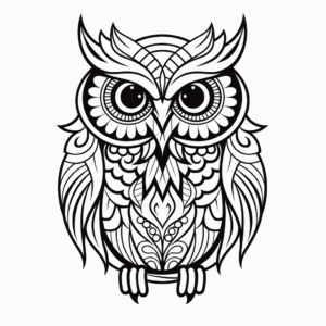 Vibrant Color Owl Coloring Pages for Adults 2