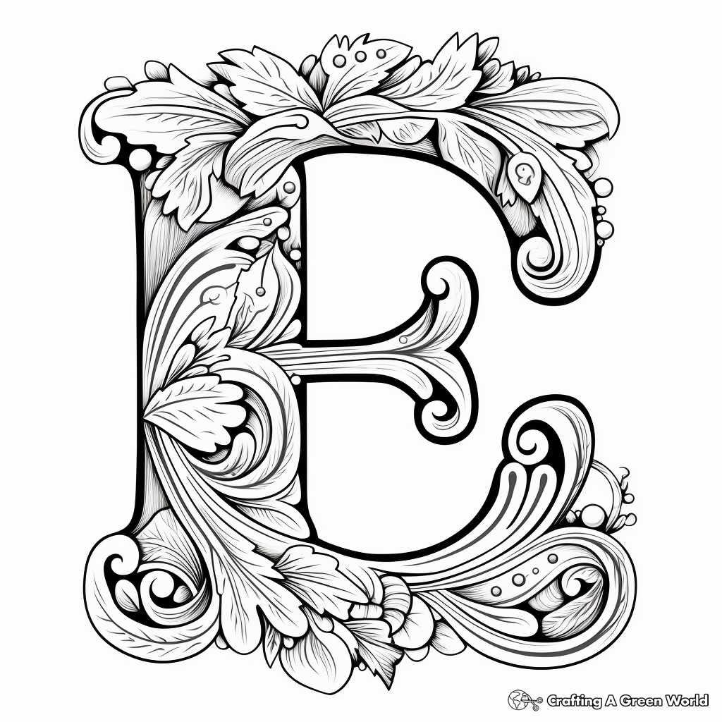 Vibrant E for Envelope Coloring Pages 3