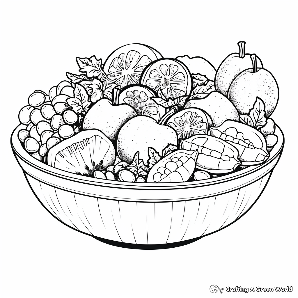 Vibrant Fruit Salad Coloring Pages 2