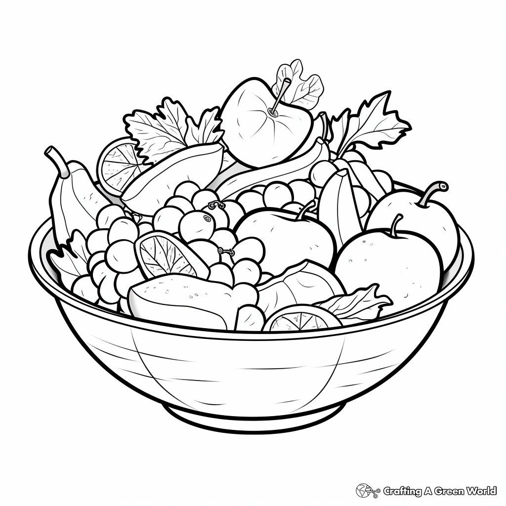 Vibrant Fruit Salad Coloring Pages 3