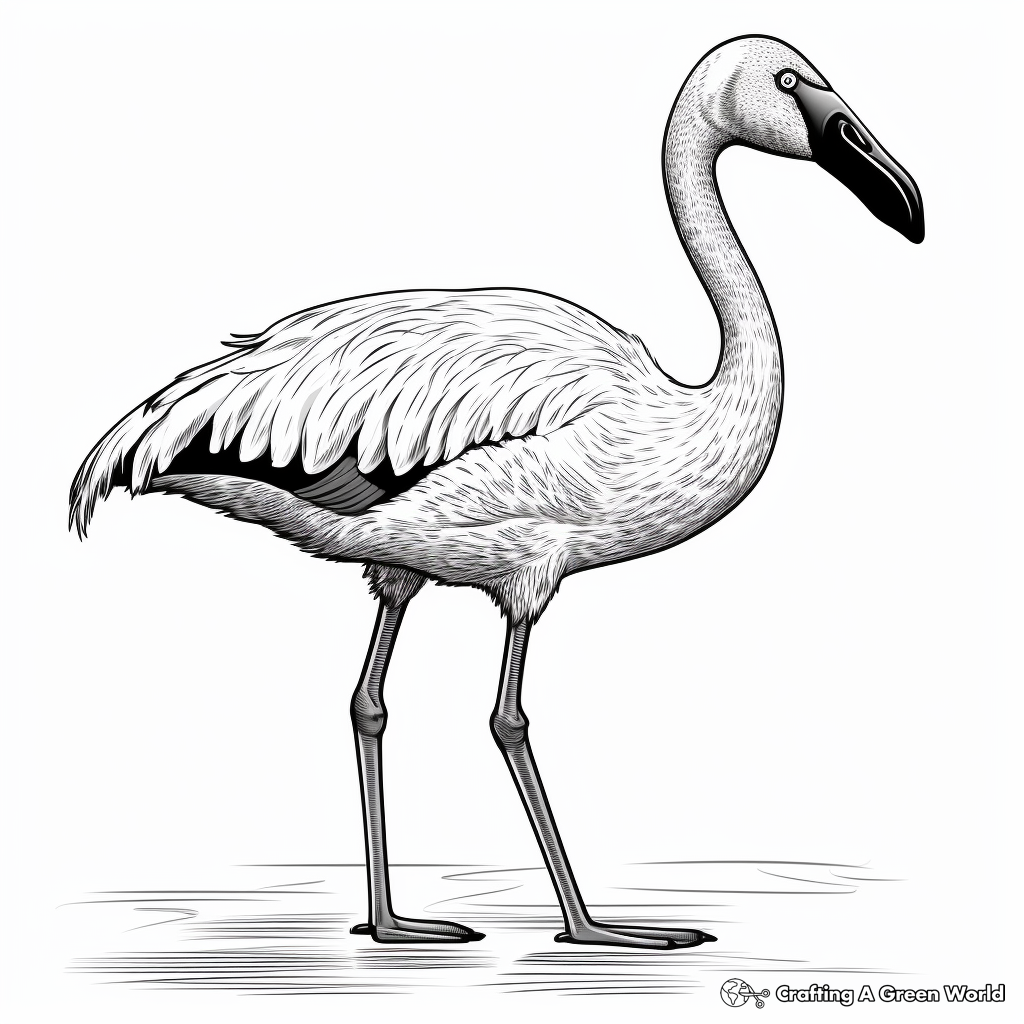 Vibrant Greater Flamingo Coloring Pages 1