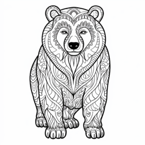 Vibrant Grizzly Bear Coloring Pages 2