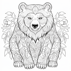 Vibrant Grizzly Bear Coloring Pages 3