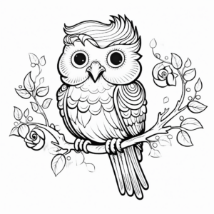 Vibrant Love Bird Coloring Pages for Advanced Colorists 2
