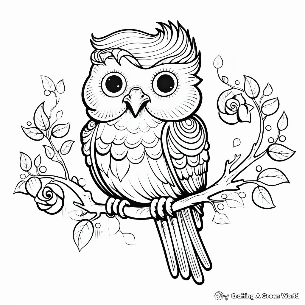 Vibrant Love Bird Coloring Pages for Advanced Colorists 2