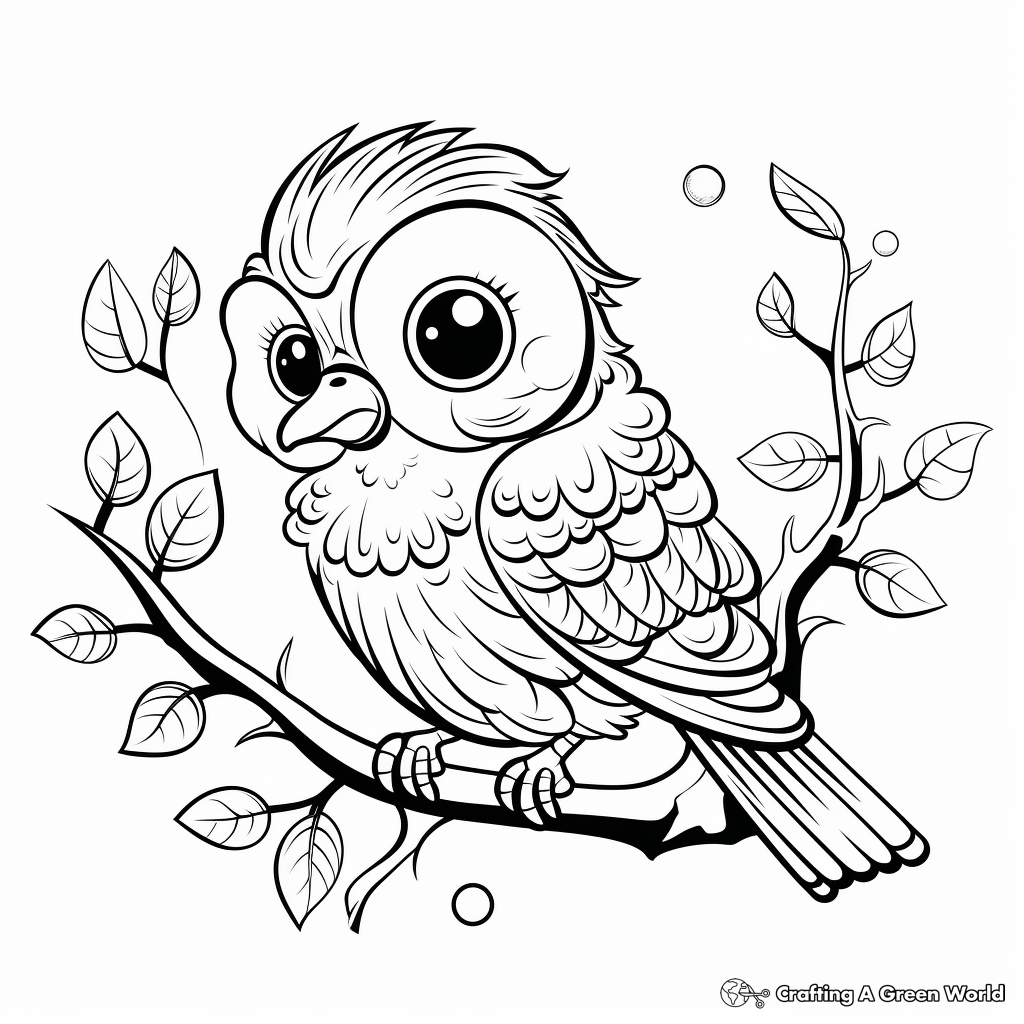 Vibrant Love Bird Coloring Pages for Advanced Colorists 3