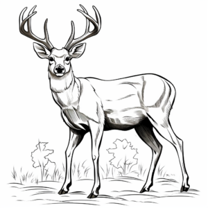Vibrant Mule Deer Buck Coloring Pages 3