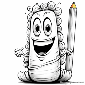 Vibrant Multi-Colored Gummy Worm Coloring Pages 3