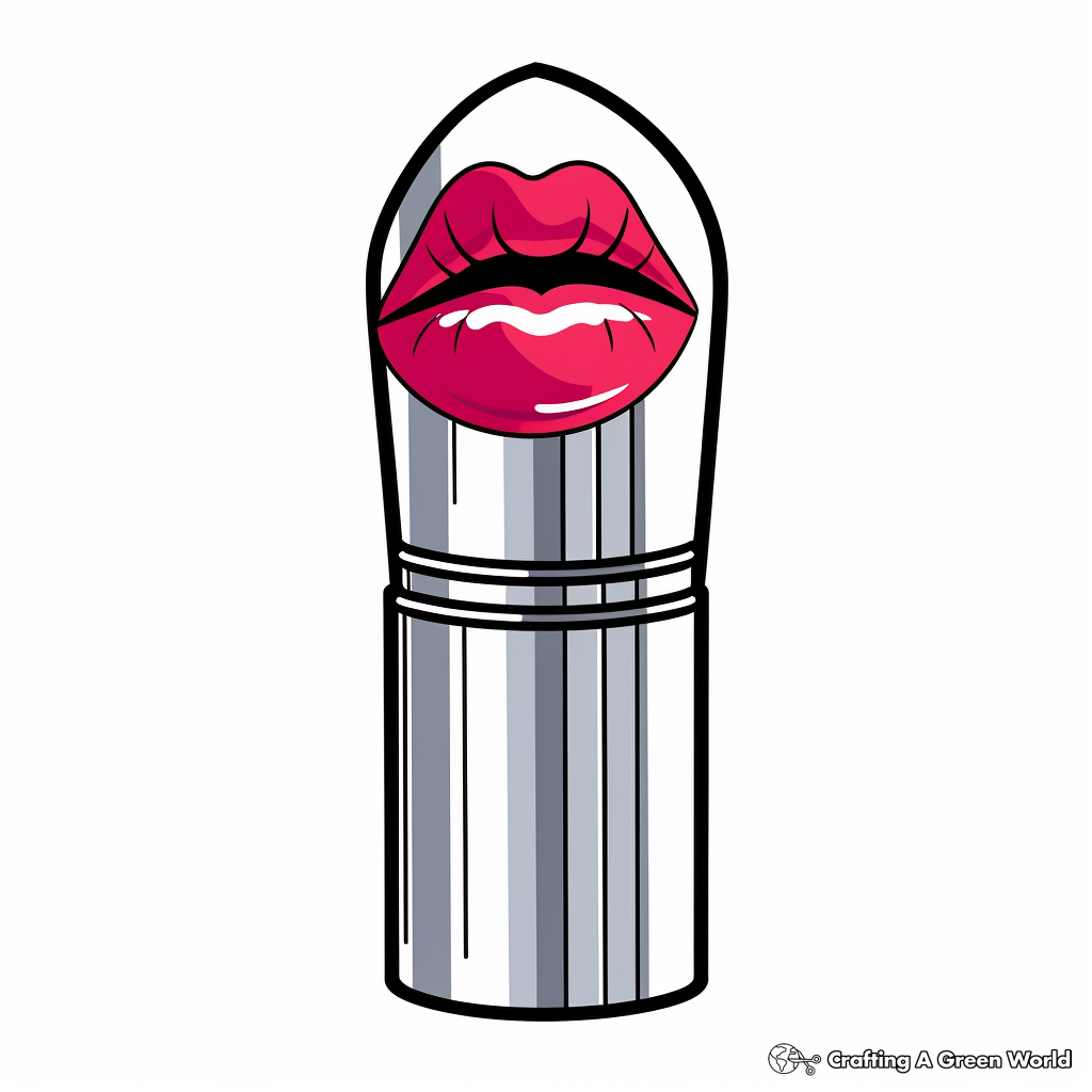 Vibrant Neon Lipstick Coloring Pages 4