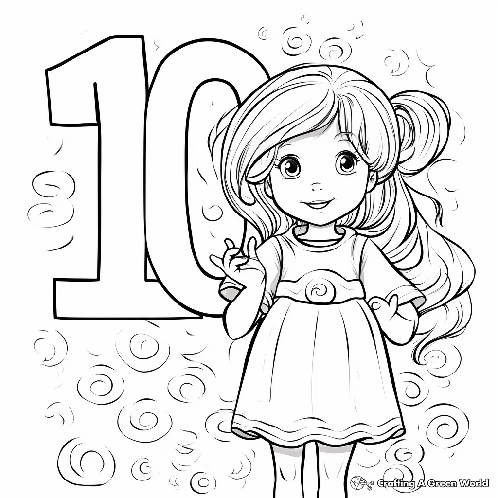 Vibrant Number 100 Coloring Page 1