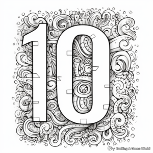 Vibrant Number 100 Coloring Page 2