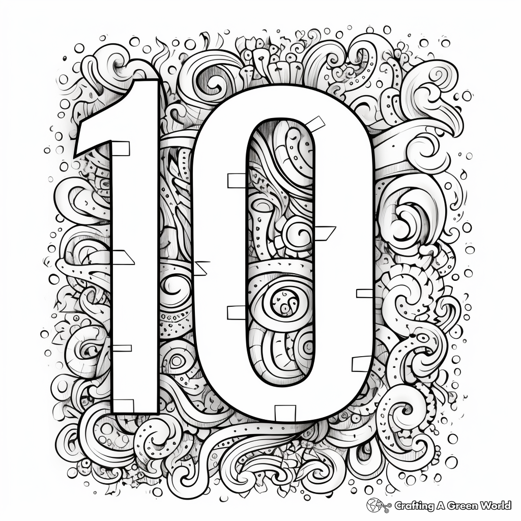 Vibrant Number 100 Coloring Page 2