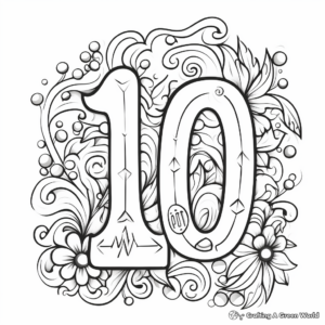 Vibrant Number 100 Coloring Page 3