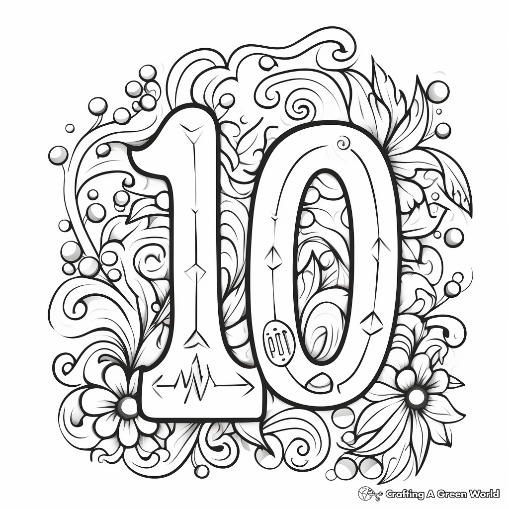 Vibrant Number 100 Coloring Page 3
