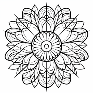 Vibrant Peacock Feathers Mandala Coloring Pages 4
