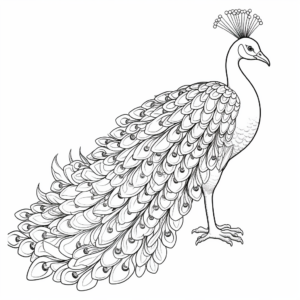 Vibrant Peacock Tail Coloring Pages 4